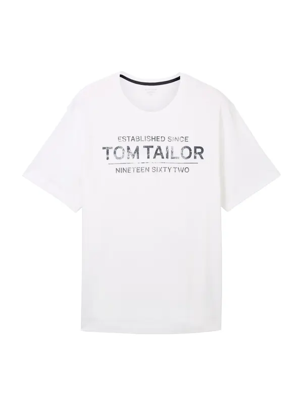 TOM TAILOR Men + TOM TAILOR Men + Majica  morsko plava / bijela