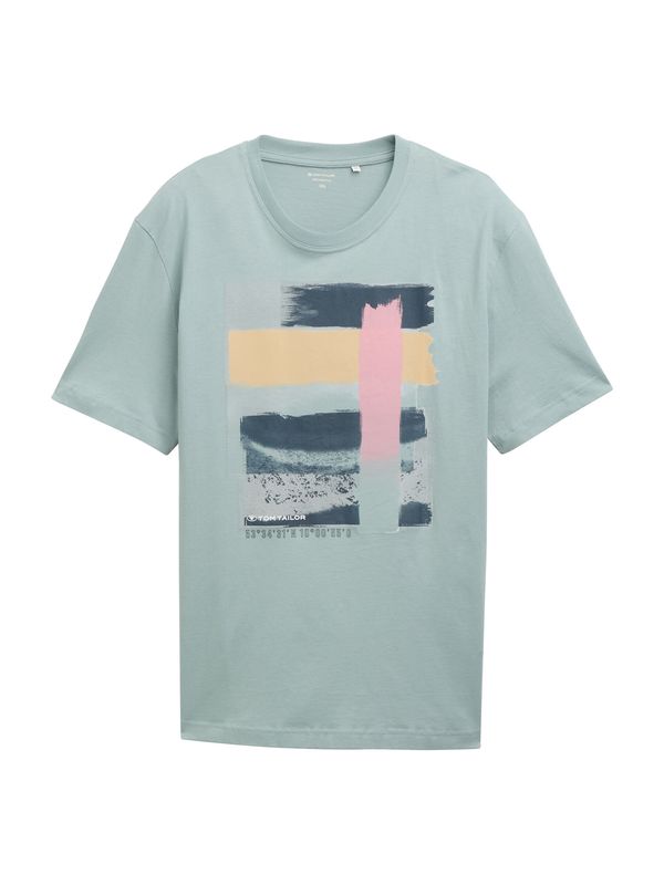 TOM TAILOR Men + TOM TAILOR Men + Majica  morsko plava / svijetloplava / breskva / roza