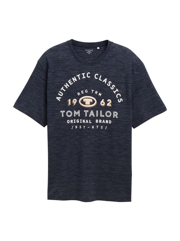 TOM TAILOR Men + TOM TAILOR Men + Majica  plava melange / svijetložuta / bijela