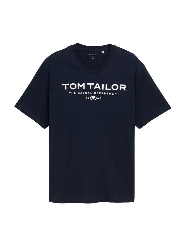 TOM TAILOR Men + TOM TAILOR Men + Majica  tamno plava / bijela