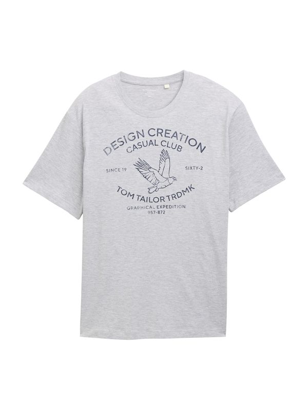 TOM TAILOR Men + TOM TAILOR Men + Majica  tamno plava / svijetlosiva