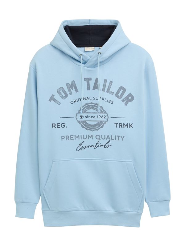 TOM TAILOR Men + TOM TAILOR Men + Sweater majica  svijetloplava / tamo siva / crna