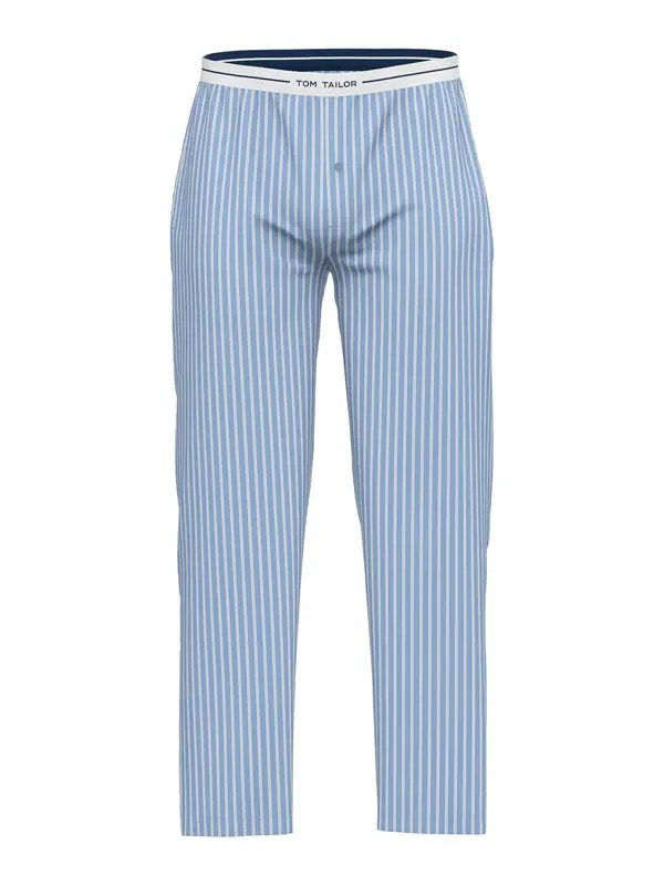 TOM TAILOR TOM TAILOR Pidžama hlače  svijetloplava / svijetlosiva / crna / bijela