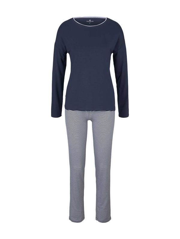 TOM TAILOR TOM TAILOR Pidžama  mornarsko plava / bijela