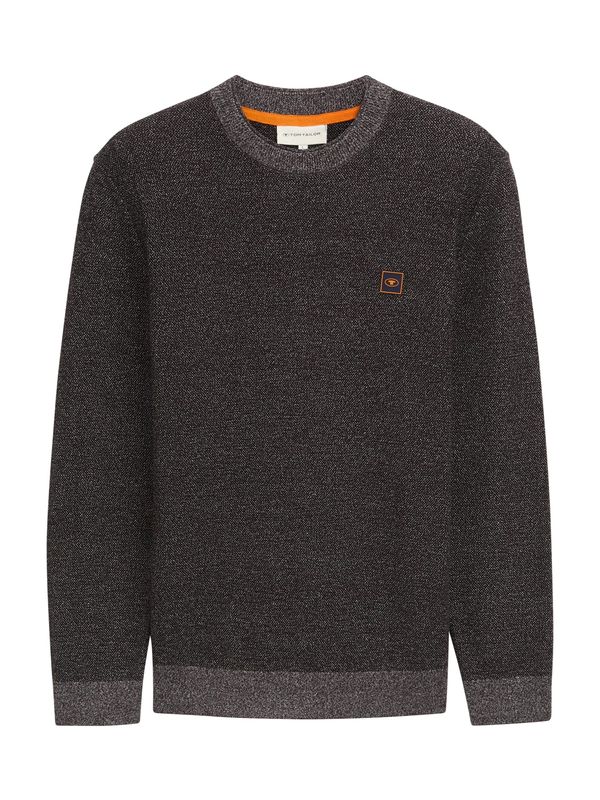 TOM TAILOR TOM TAILOR Pulover  crna melange