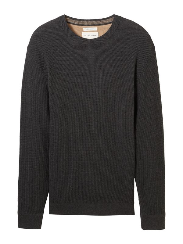 TOM TAILOR TOM TAILOR Pulover  crna melange