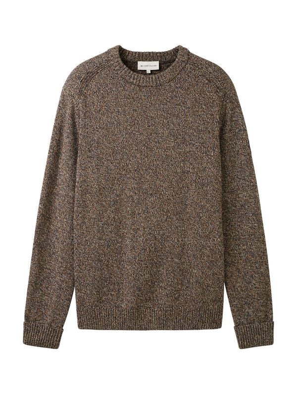 TOM TAILOR TOM TAILOR Pulover  smeđa / tamo siva / bijela