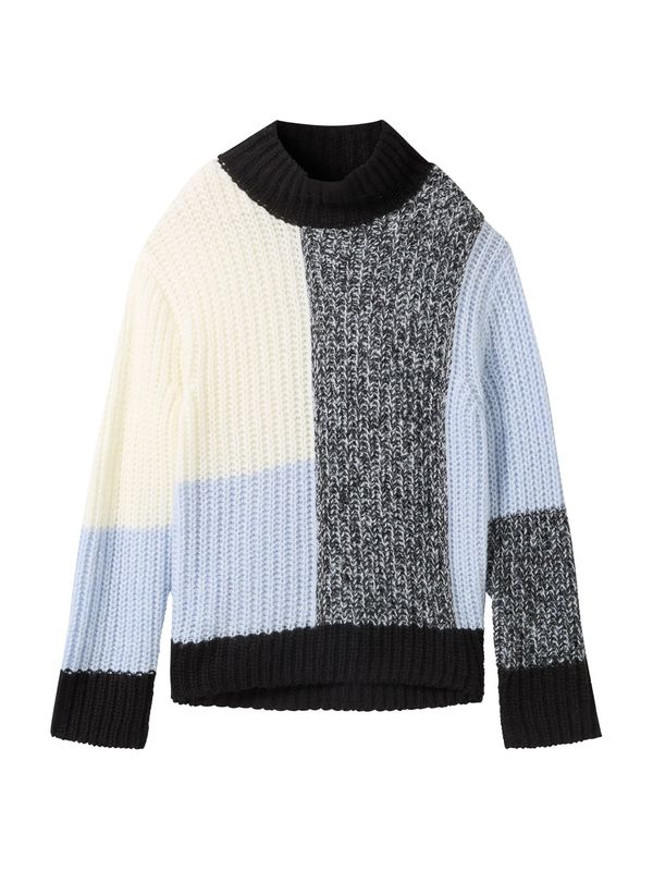 TOM TAILOR TOM TAILOR Pulover  svijetloplava / crna / bijela