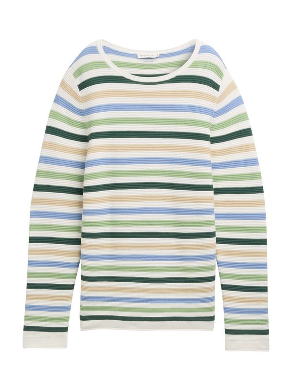 TOM TAILOR TOM TAILOR Pulover  svijetloplava / zelena / svijetlozelena / bijela
