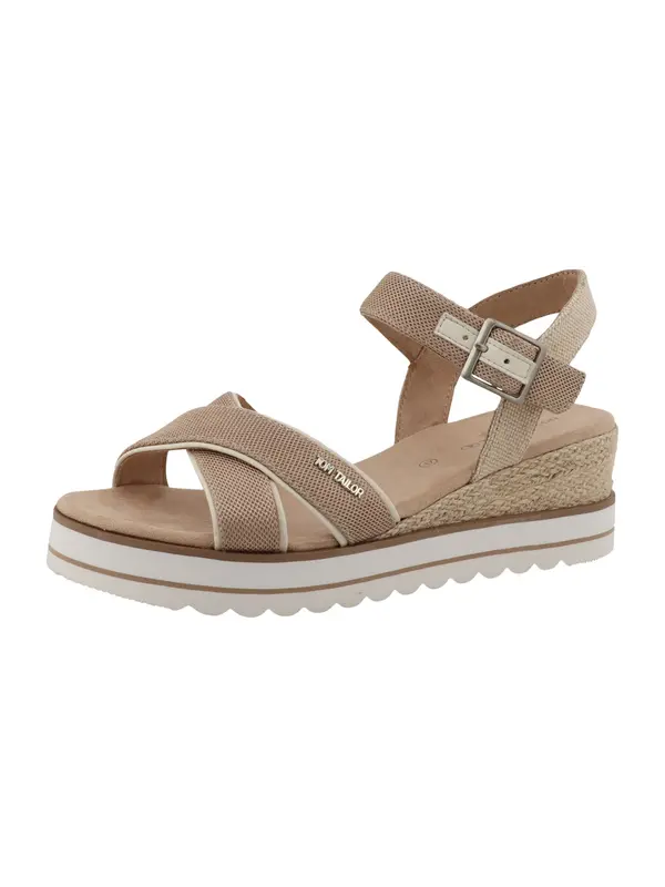 TOM TAILOR TOM TAILOR Sandale s remenčićima  pijesak / tamno bež