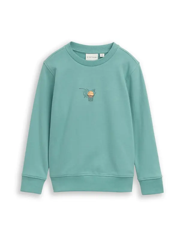 Tom Tailor TOM TAILOR Sweater majica  limun / menta / crna