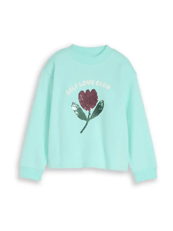 Tom Tailor TOM TAILOR Sweater majica  menta / crvena