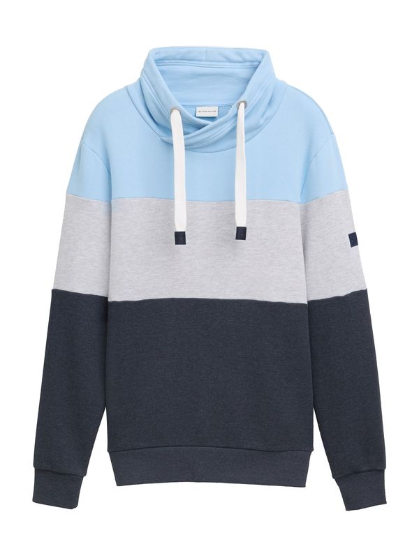 TOM TAILOR TOM TAILOR Sweater majica  morsko plava / nebesko plava / siva melange