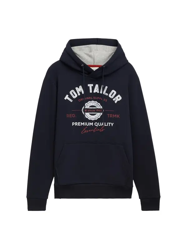 TOM TAILOR TOM TAILOR Sweater majica  morsko plava / tamno crvena / bijela