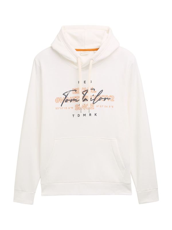 TOM TAILOR TOM TAILOR Sweater majica  narančasta / crna / prljavo bijela