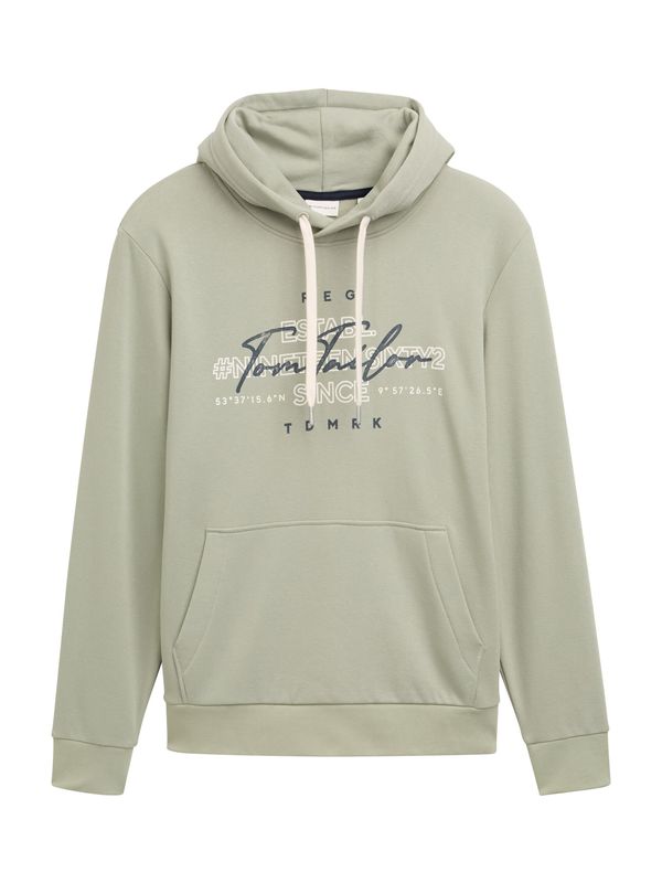 TOM TAILOR TOM TAILOR Sweater majica  pastelno zelena / crna / bijela