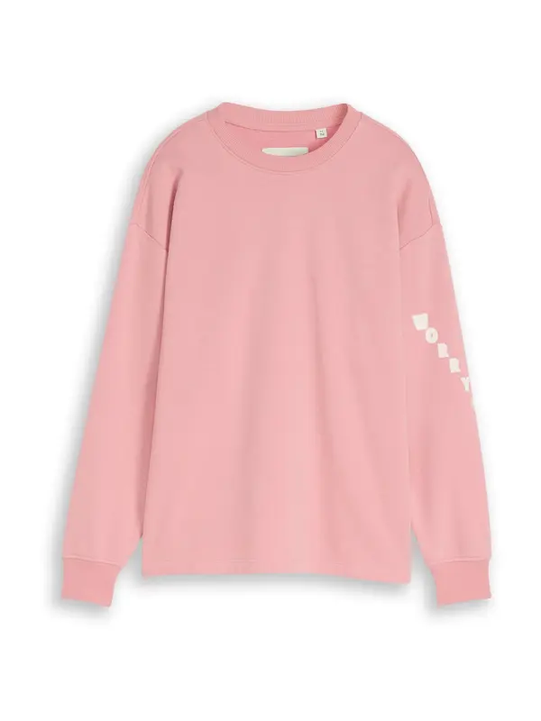 Tom Tailor TOM TAILOR Sweater majica  roza / bijela