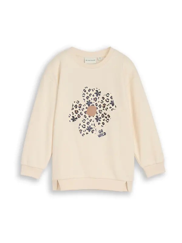 Tom Tailor TOM TAILOR Sweater majica  svijetlobež / brokat / antracit siva