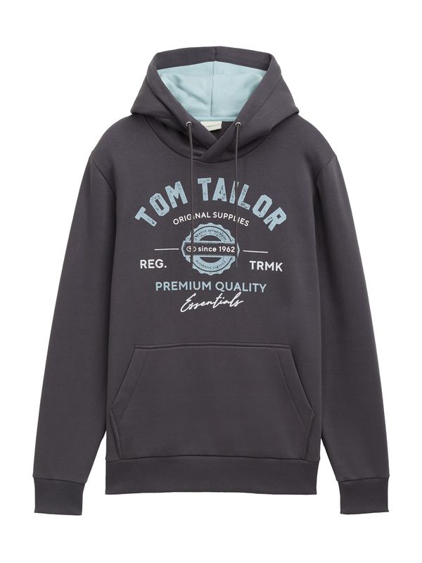 TOM TAILOR TOM TAILOR Sweater majica  svijetloplava / tamo siva / bijela