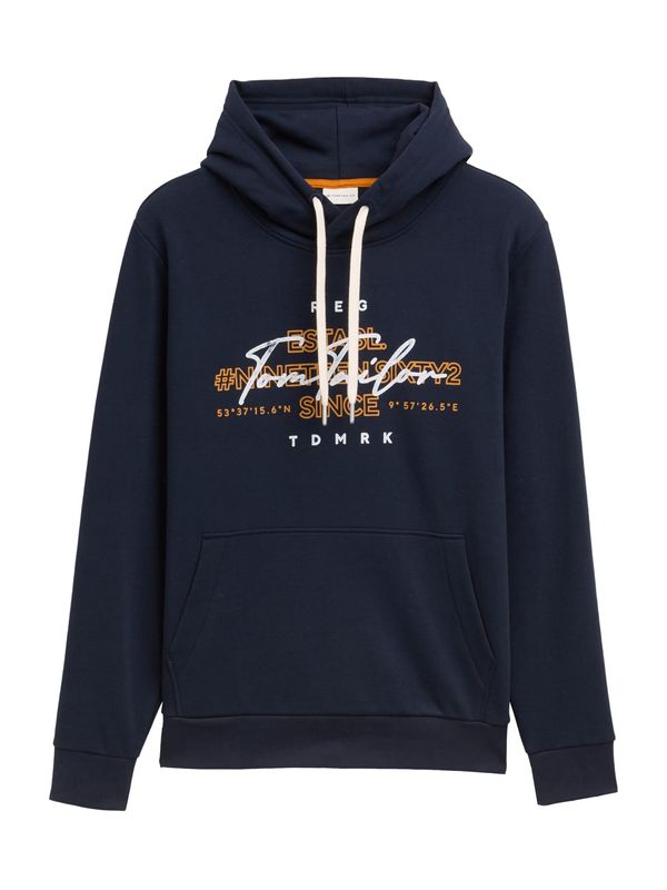 TOM TAILOR TOM TAILOR Sweater majica  tamno plava / konjak / bijela