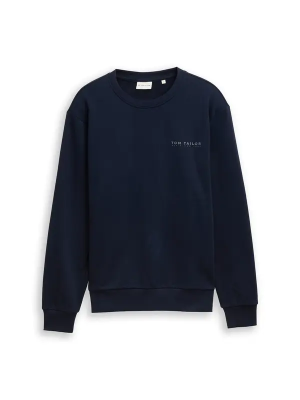 TOM TAILOR TOM TAILOR Sweater majica  tamno plava / siva
