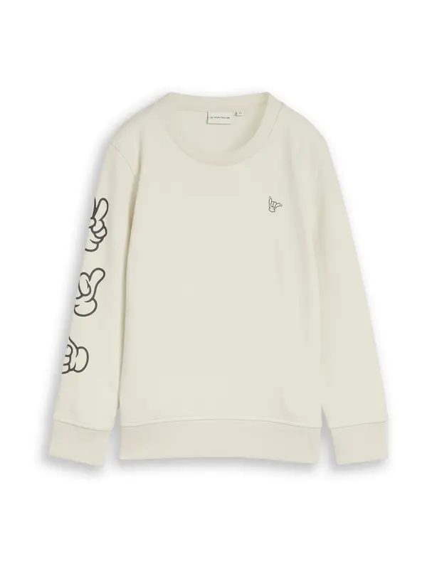 Tom Tailor TOM TAILOR Sweater majica  taupe siva / crna