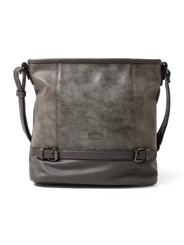 TOM TAILOR TOM TAILOR Torba preko ramena 'Juna'  taupe siva / tamo siva / srebro