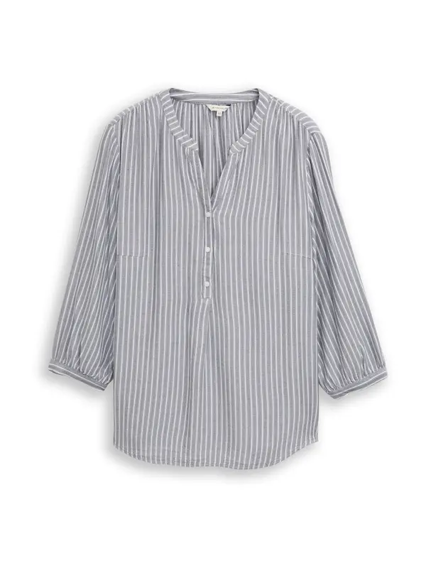 Tom Tailor Women + Tom Tailor Women + Bluza  mornarsko plava / sivkasto plava / bijela