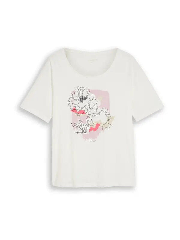 Tom Tailor Women + Tom Tailor Women + Majica  lila / malina / crna / bijela