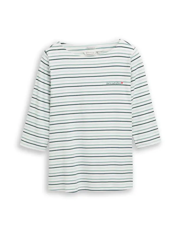 Tom Tailor Tom Tailor Women + Majica  menta / kraljevski zelena / bijela