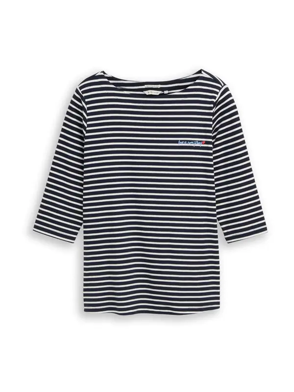 Tom Tailor Tom Tailor Women + Majica  mornarsko plava / prljavo bijela