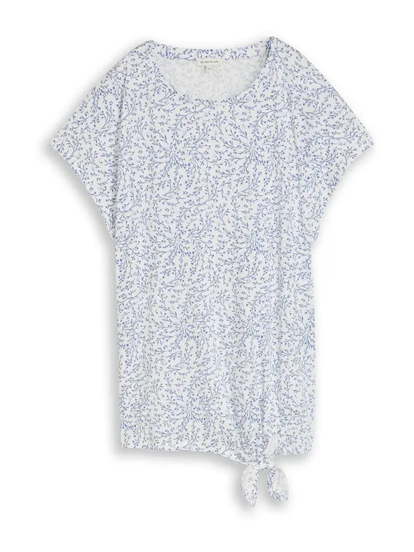 Tom Tailor Women + Tom Tailor Women + Majica  sivkasto plava / crno plava / bijela