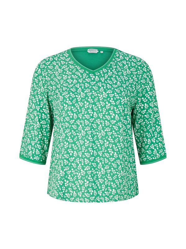 Tom Tailor Women + Tom Tailor Women + Majica  zelena / bijela