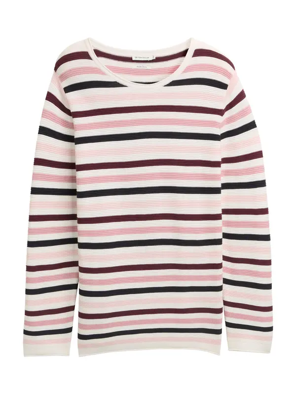 Tom Tailor Tom Tailor Women + Pulover  mornarsko plava / rosé / prljavo roza / boja vina