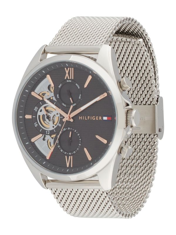 TOMMY HILFIGER TOMMY HILFIGER Analogni sat 'BAKER'  rozo zlatna / crna / srebro