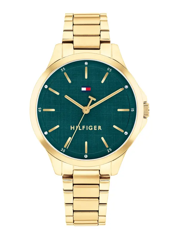 TOMMY HILFIGER TOMMY HILFIGER Analogni sat 'CHLOE'  zlatna / smaragdno zelena