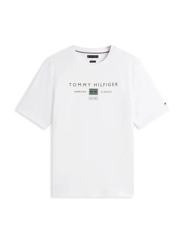 Tommy Hilfiger Big & Tall Tommy Hilfiger Big & Tall Majica 'BRAND LOVE'  tamno zelena / bijela