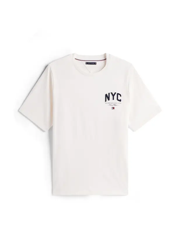 Tommy Hilfiger Big & Tall Tommy Hilfiger Big & Tall Majica 'NYC'  boja pijeska / crna
