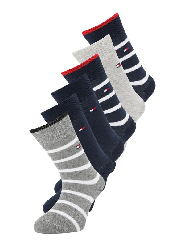 TOMMY HILFIGER TOMMY HILFIGER Čarape 'BRETON'  morsko plava / siva melange / crvena / bijela