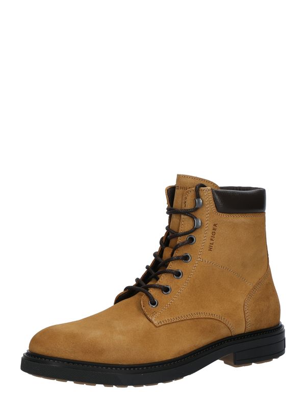 TOMMY HILFIGER TOMMY HILFIGER Čizme na vezanje  sepija / crna