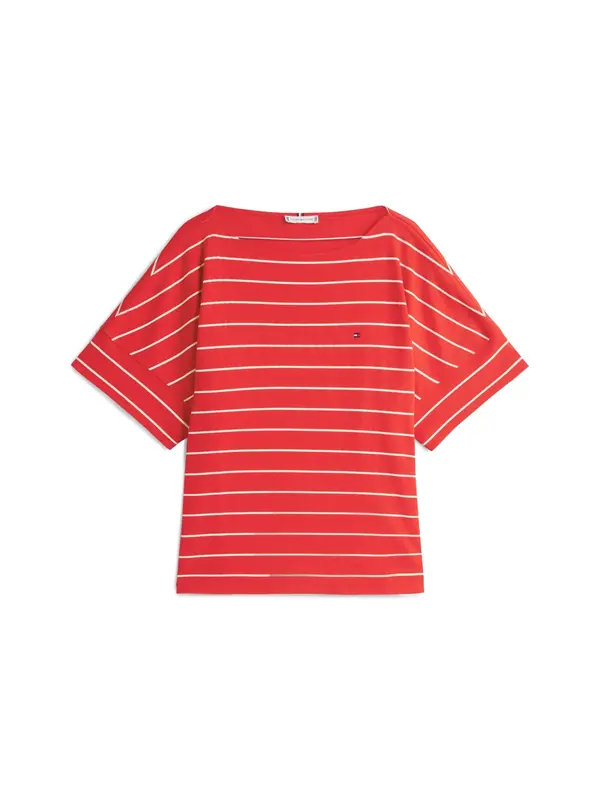 Tommy Hilfiger Curve Tommy Hilfiger Curve Majica 'MDRN'  svijetlo crvena / bijela