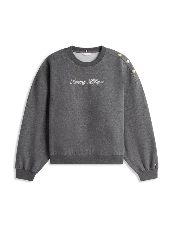 Tommy Hilfiger Curve Tommy Hilfiger Curve Sweater majica  antracit siva / bijela