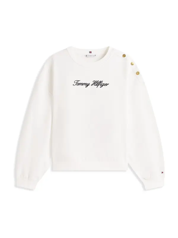 Tommy Hilfiger Curve Tommy Hilfiger Curve Sweater majica  crna / bijela