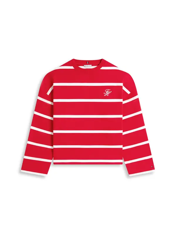 Tommy Hilfiger Curve Tommy Hilfiger Curve Sweater majica  crvena / bijela