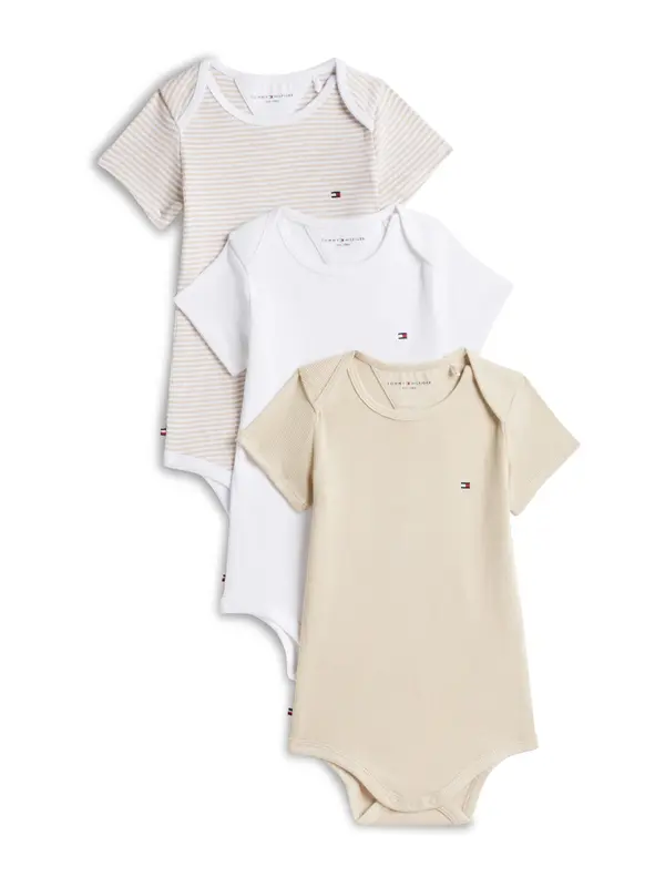 TOMMY HILFIGER TOMMY HILFIGER Dječji bodi  boja pijeska / ecru/prljavo bijela / bijela