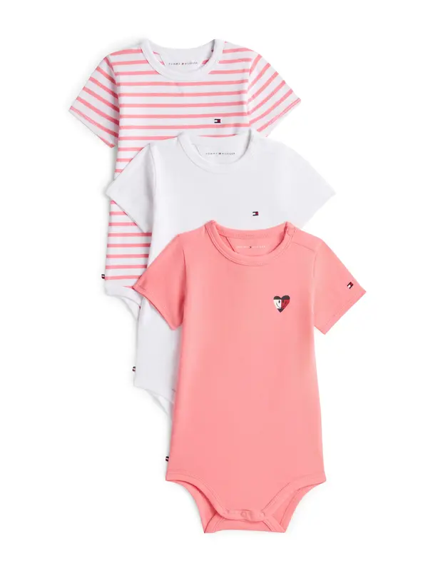 TOMMY HILFIGER TOMMY HILFIGER Dječji bodi  ružičasta / prljavo roza / bijela