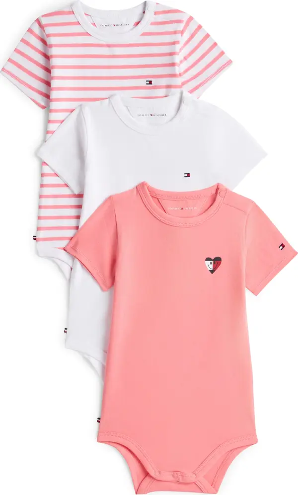 TOMMY HILFIGER TOMMY HILFIGER Dječji bodi  ružičasta / prljavo roza / bijela