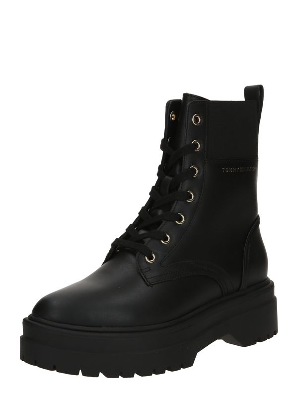 TOMMY HILFIGER TOMMY HILFIGER Gležnjače na vezanje  zlatna / crna