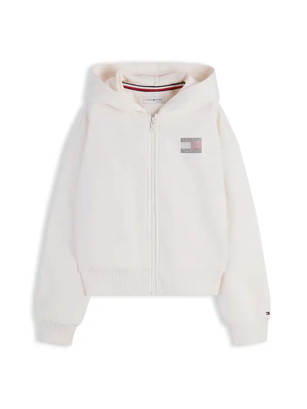 TOMMY HILFIGER TOMMY HILFIGER Gornji dio trenirke  crvena / srebro / bijela