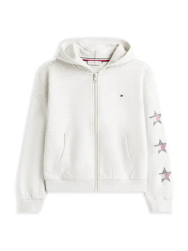 TOMMY HILFIGER TOMMY HILFIGER Gornji dio trenirke  siva melange / crvena / crna / srebro
